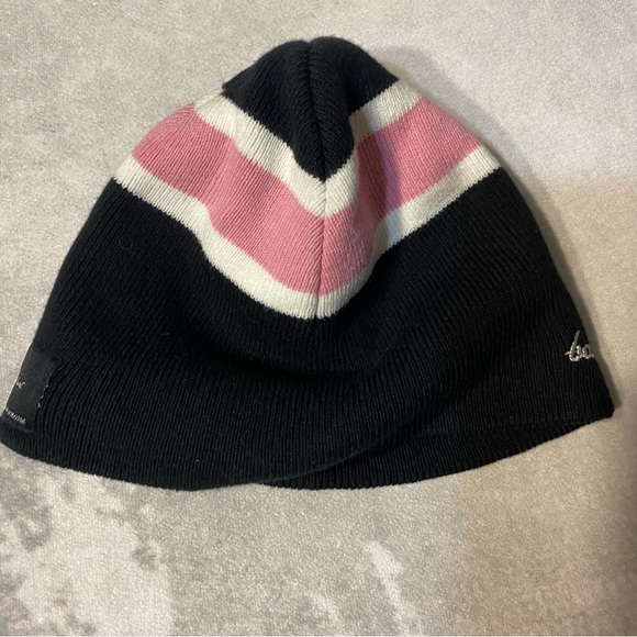 Baby Phat Black Pink White Knit Beanie Hat Women Logo Embroidered Streetwear Y2K - Picture 2 of 9